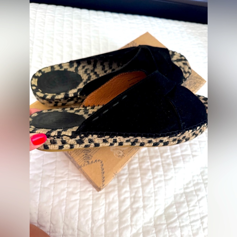 Free People Tuscan Slip On Espadrille Black Platforms